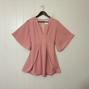 C/MEO Collective Blush Pink V-Neck Mini Dress Size S